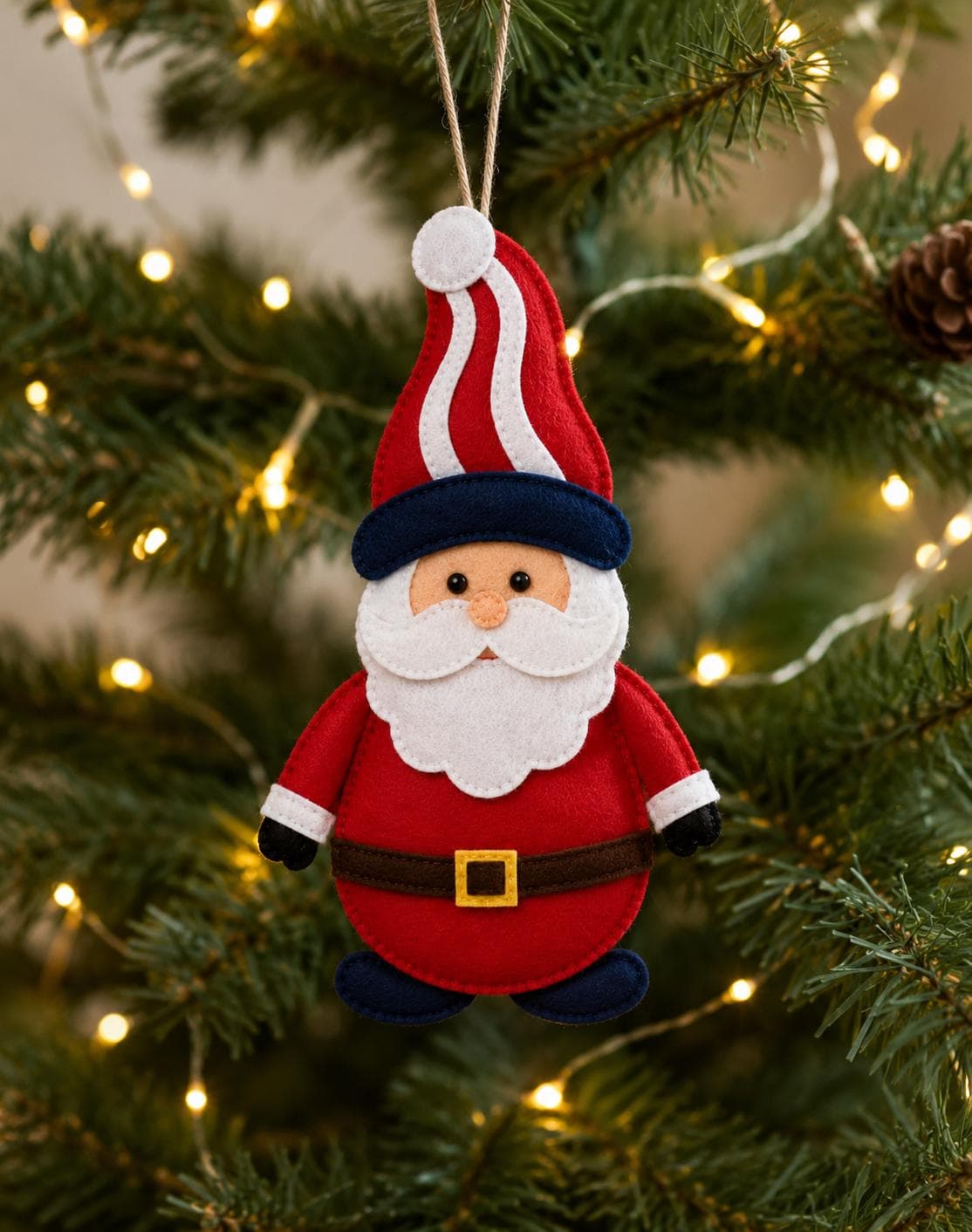 Santa Felt Ornament Sewing Pattern | Text-Only Christmas Craft Guide (PDF Download) - image 3