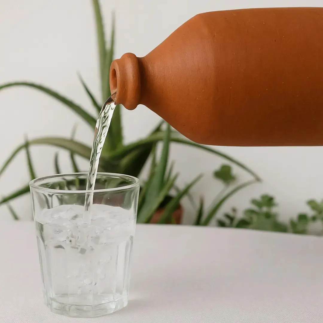 Eco-Friendly Unique Handmade Natural Clay Water Bottle Sustainable & Stylish Handcrafted - image 4
