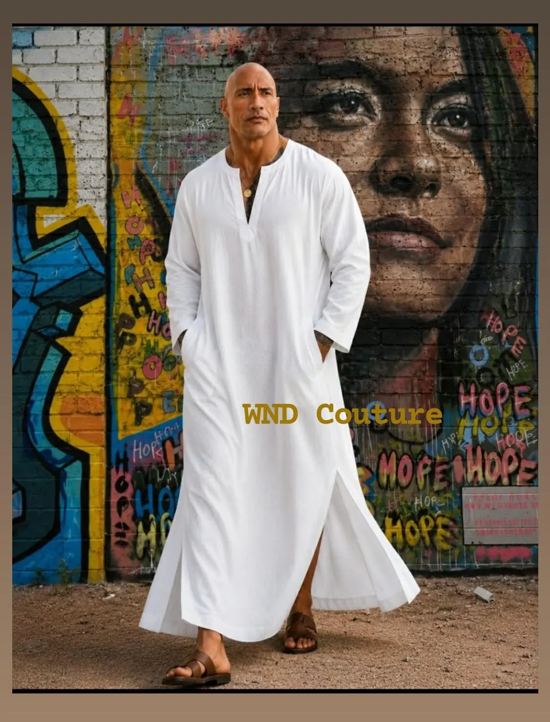 Man white Pure Linen Kaftan for Men - Long Summer Tunic - Breathable Boho for men's