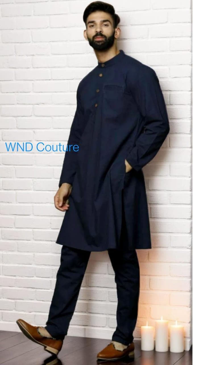 Men's Olive Green Kurta: Handcrafted Indian Wedding Attire - image 3