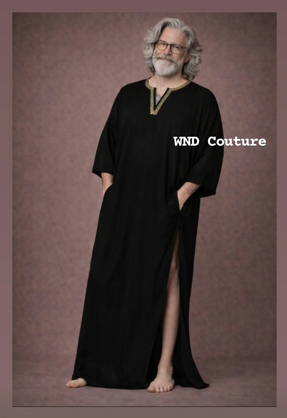 Men's Black lounge kaftan Robe soft fabric summer wear kaftan men