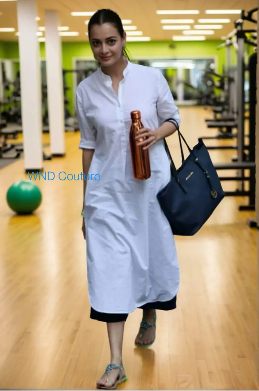 White Cotton Kurti Tunic Dress: Indian Wedding Festive Wear - image 3