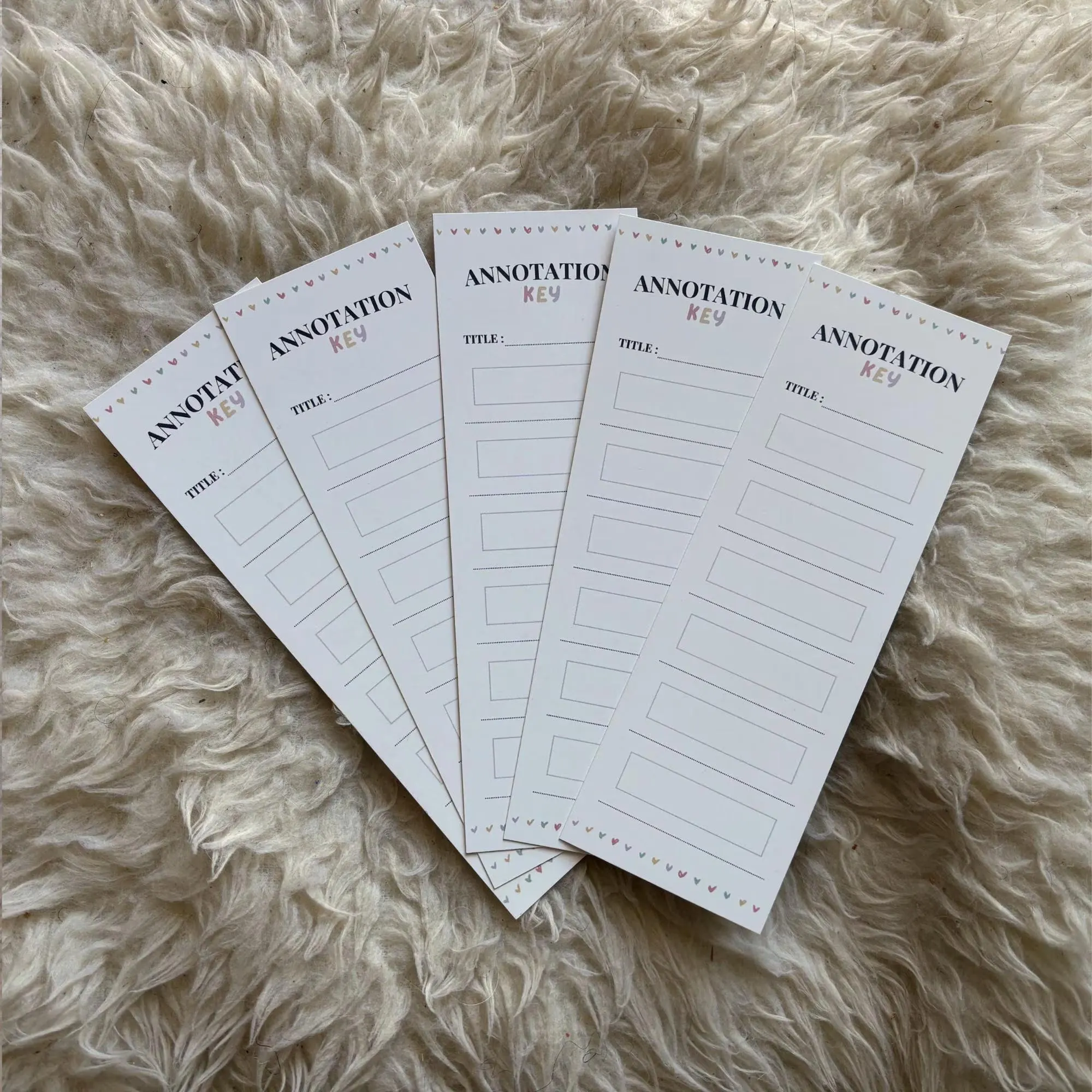 Annotation Key Bookmark For Annotating Books | Book Tabs | Book Annotation Kit | Annotated Books | Sticky notes