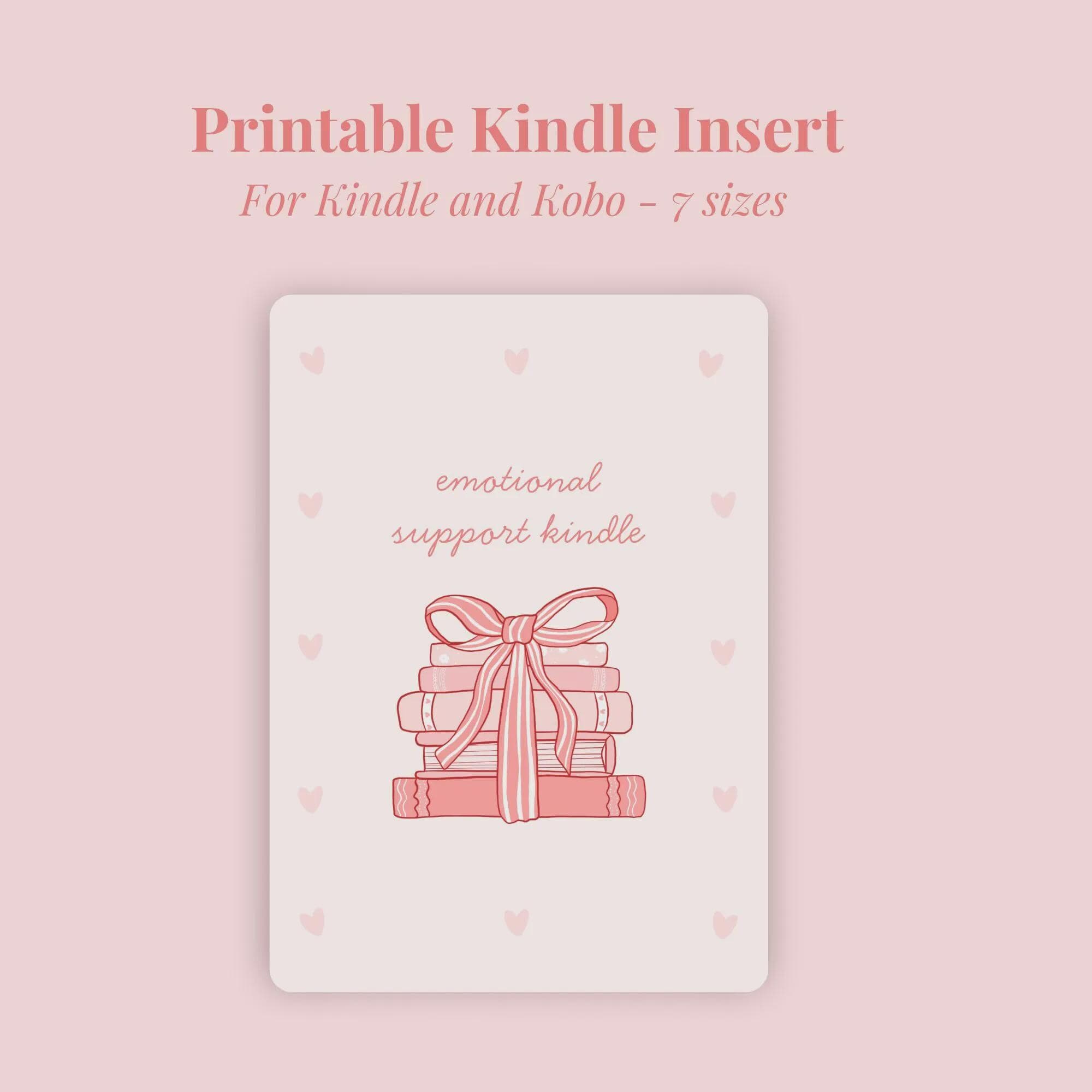 Printable Kindle Insert for clear case | Emotional support Kindle | Kobo Libra Colour Case & Kobo Clara Colour | Kindle Paperwhite Colorsoft - image 2