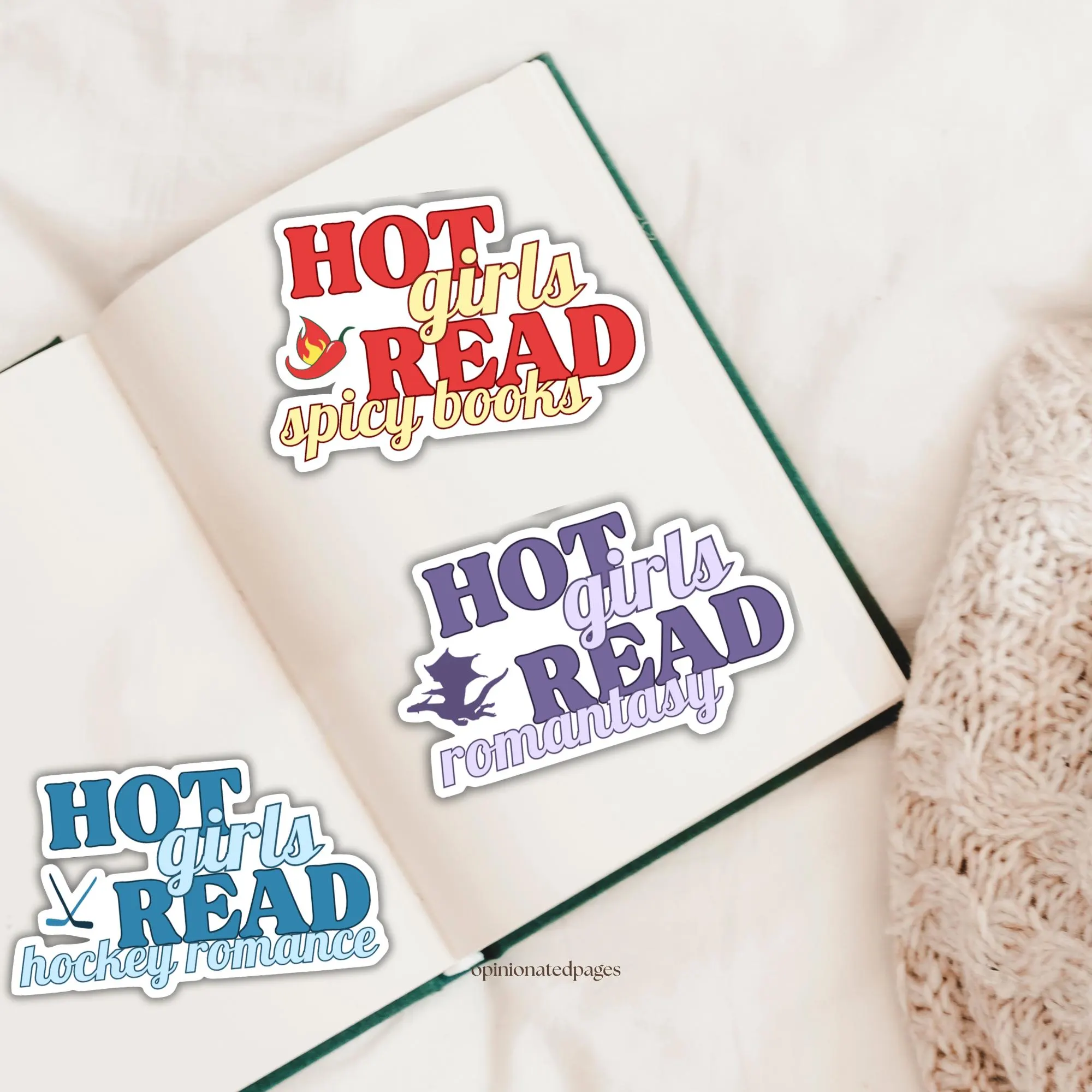 Hot Girls Read Books Sticker Pack | Cute Bookish Stickers Kindle Insert | Booktok Stickers | Kobo Case | Romantasy | Smut | Hockey Romance