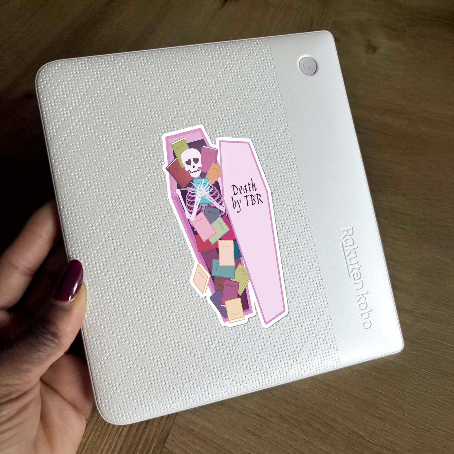 DEATH BY TBR Coffin Kindle Sticker | Cute Bookish Stickers for Kindle Insert | Booktok Stickers - image 3