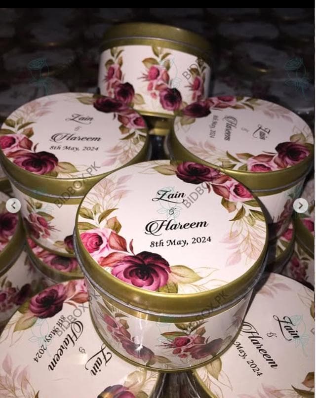 Floral Tin favor Box, Wedding Return Gift - image 3