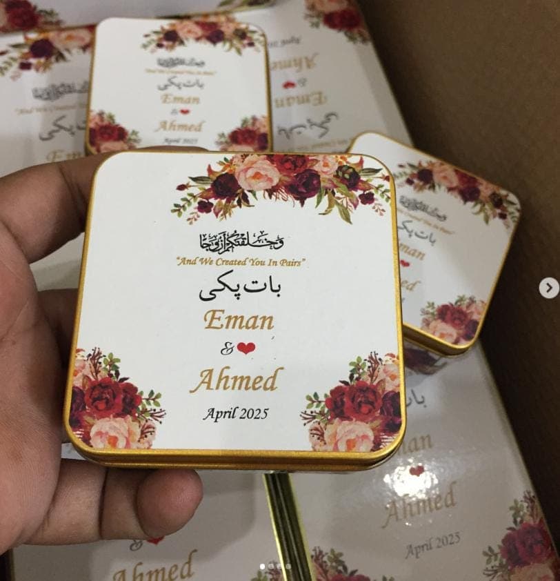Wedding Favor Box, Floral Tin Box