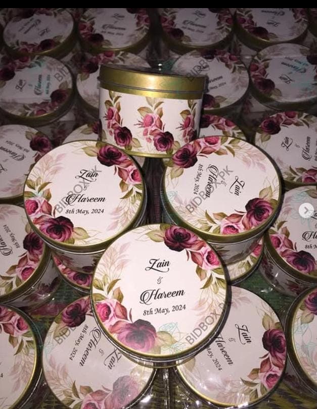 Floral Tin favor Box, Wedding Return Gift