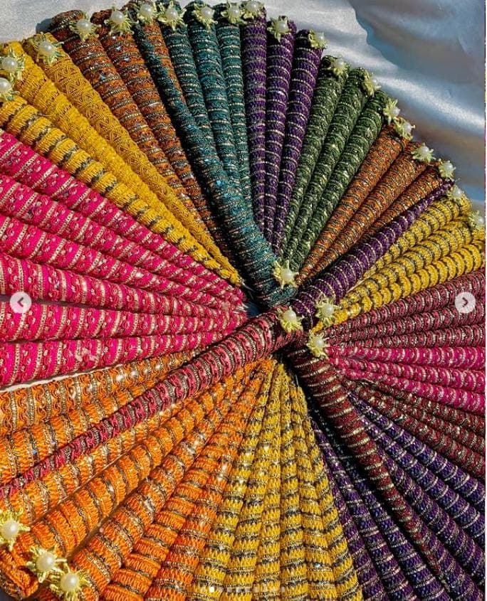 Henna Cone Gota Cover, Mehndi Decor, Pakistani Wedding Tradition - image 5