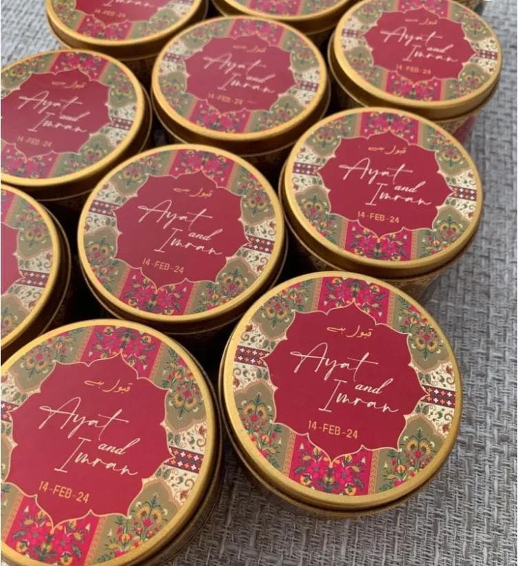 Round Tin Box For Wedding  Favors/ Bid Box - image 3