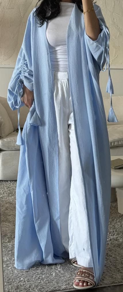 Sky Blue Abaya - Open Abaya - image 5