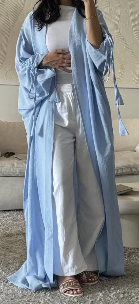 Sky Blue Abaya - Open Abaya - image 3