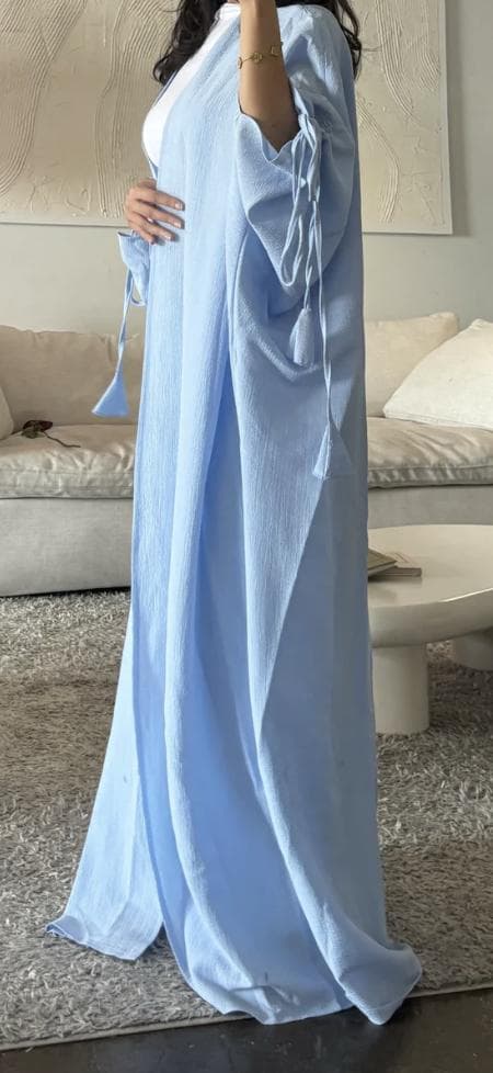 Sky Blue Abaya - Open Abaya - image 4