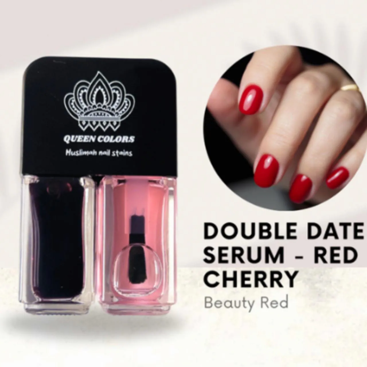 Henna Nail Stain Set (2pcs, 5ml)  | Organic Henna & Nail Serum Halal |  – Wudhu-Friendly and Water-Permeable | Natural Mehndi Nail Kit