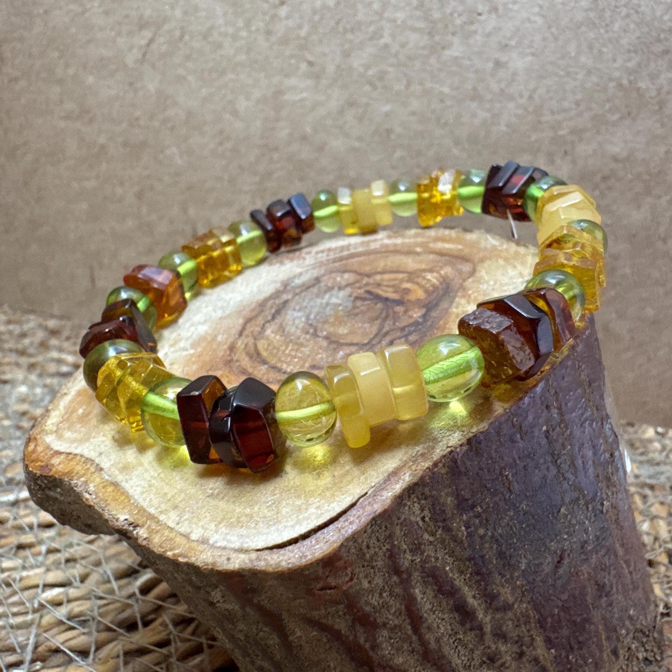 100% Natural Baltic Amber Bracelet Made of 10mm ball beads in cognac color, Genuine Amber Bracelet, Amber Jewelry for Him, Christmas Gift