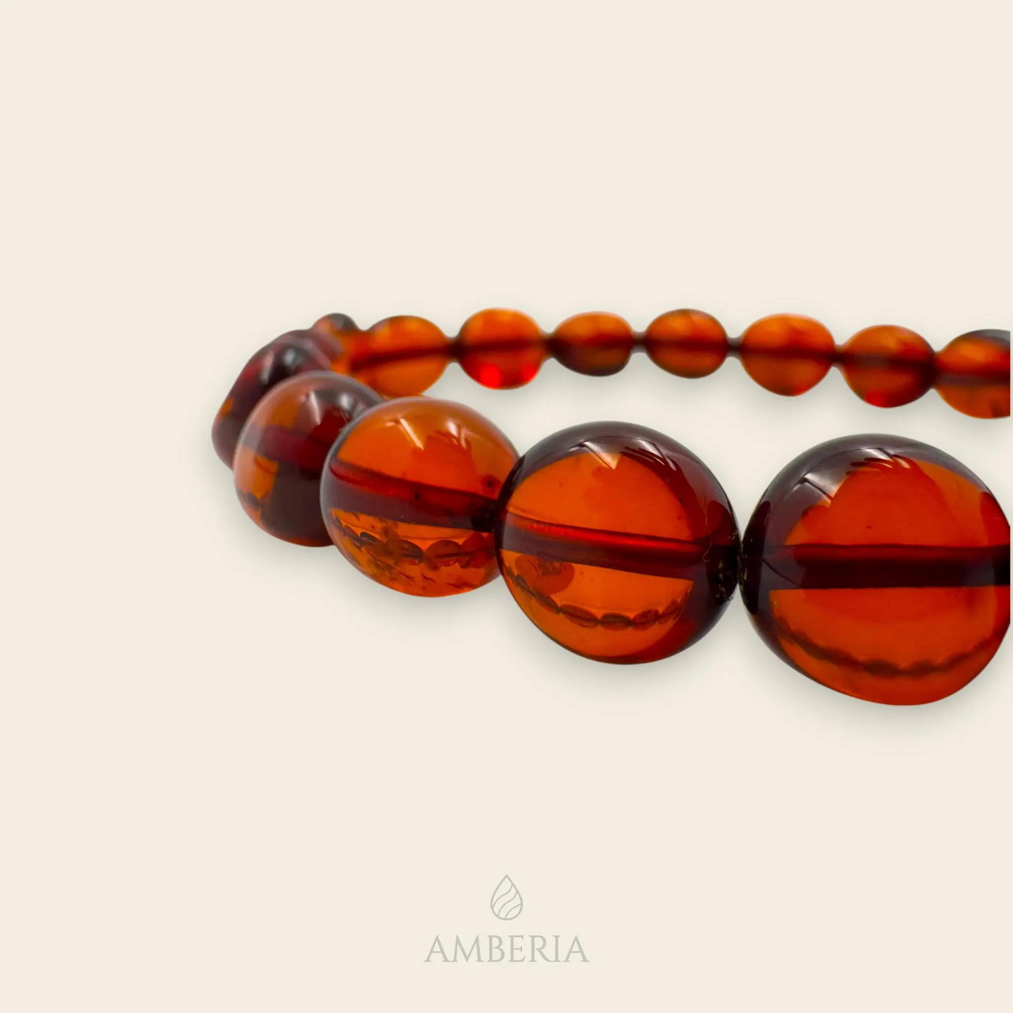 Genuine Unisex Chunky Cherry Amber Bracelet, Natural Baltic Beads, Stress Relief & Balance Jewelry, Large Cognac Polished Stones - image 3