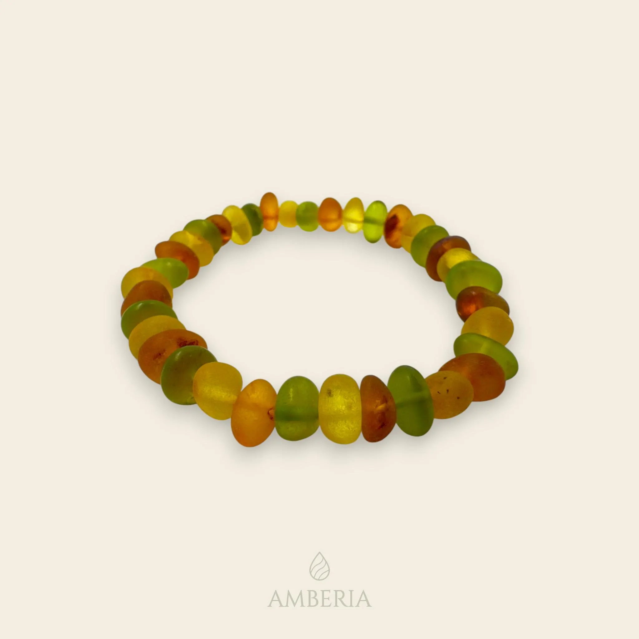 Green Amber Bracelet Matte - Prosperity Abundance Baltic Amber Natural Resin Gift