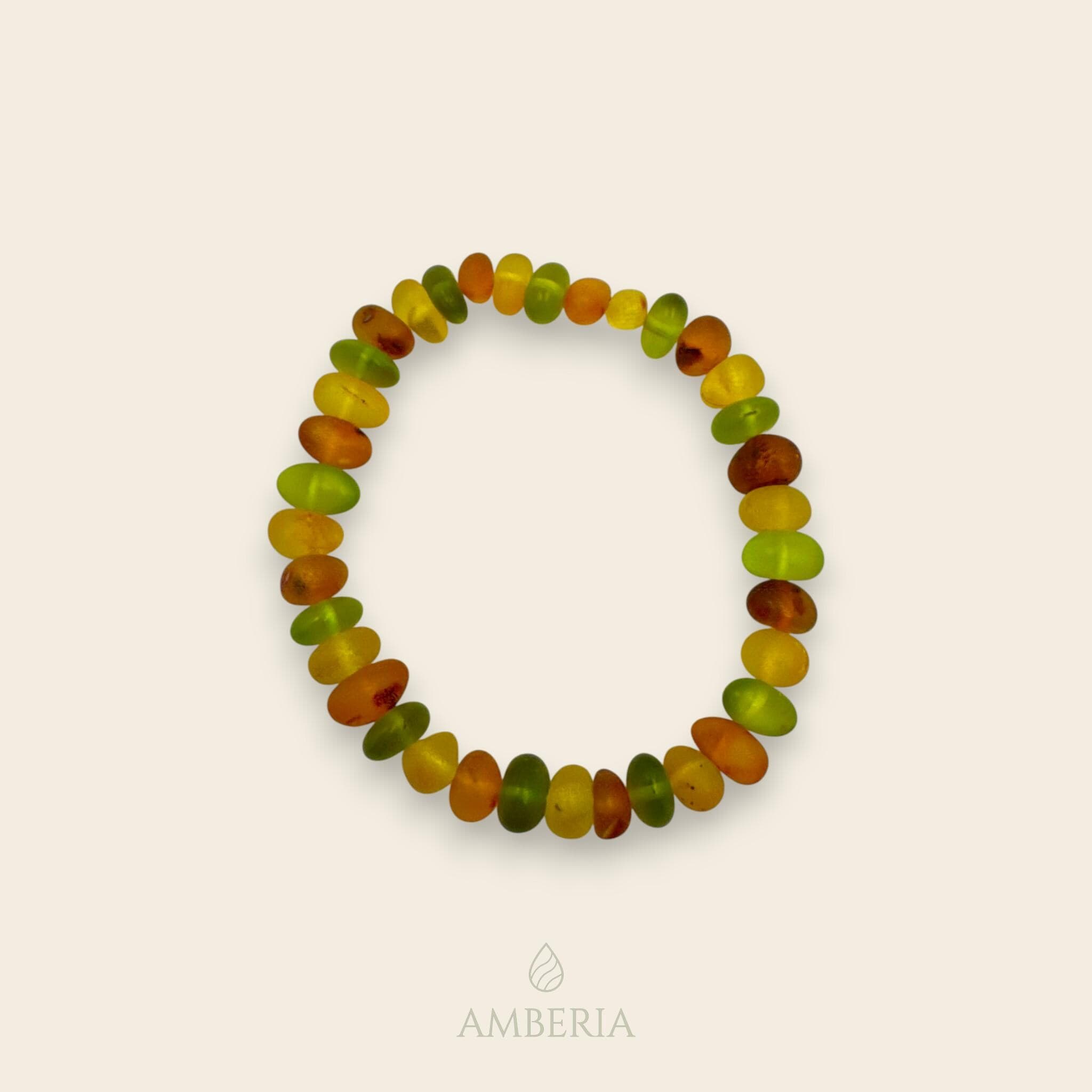Green Amber Bracelet Matte - Prosperity Abundance Baltic Amber Natural Resin Gift