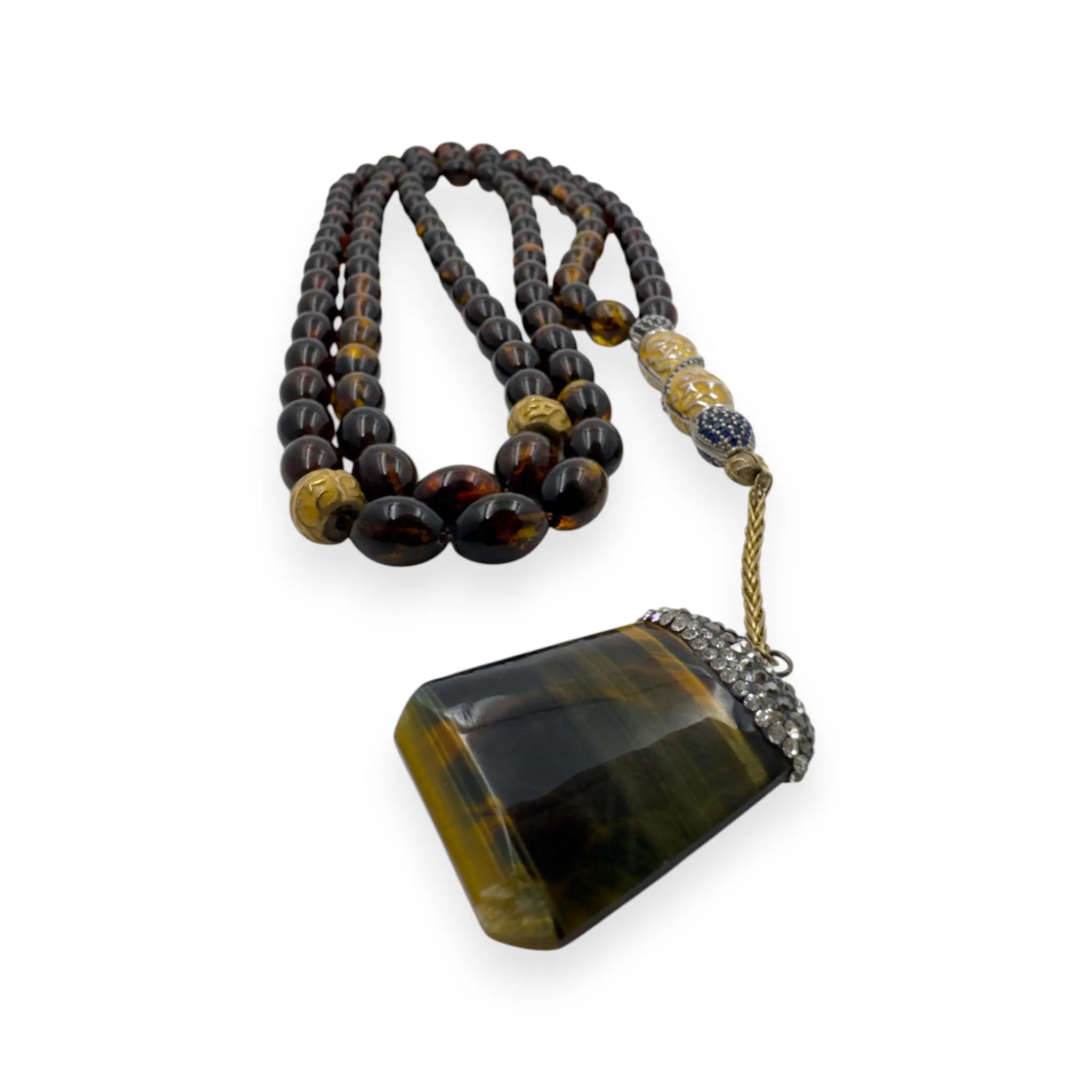Special Design - Natural Amber 99 Beads Misbaha | Handcrafted Islamic Prayer Beads with Tassel, Baltic Amber, Fossil Beads, Unique Tasbih - image 4