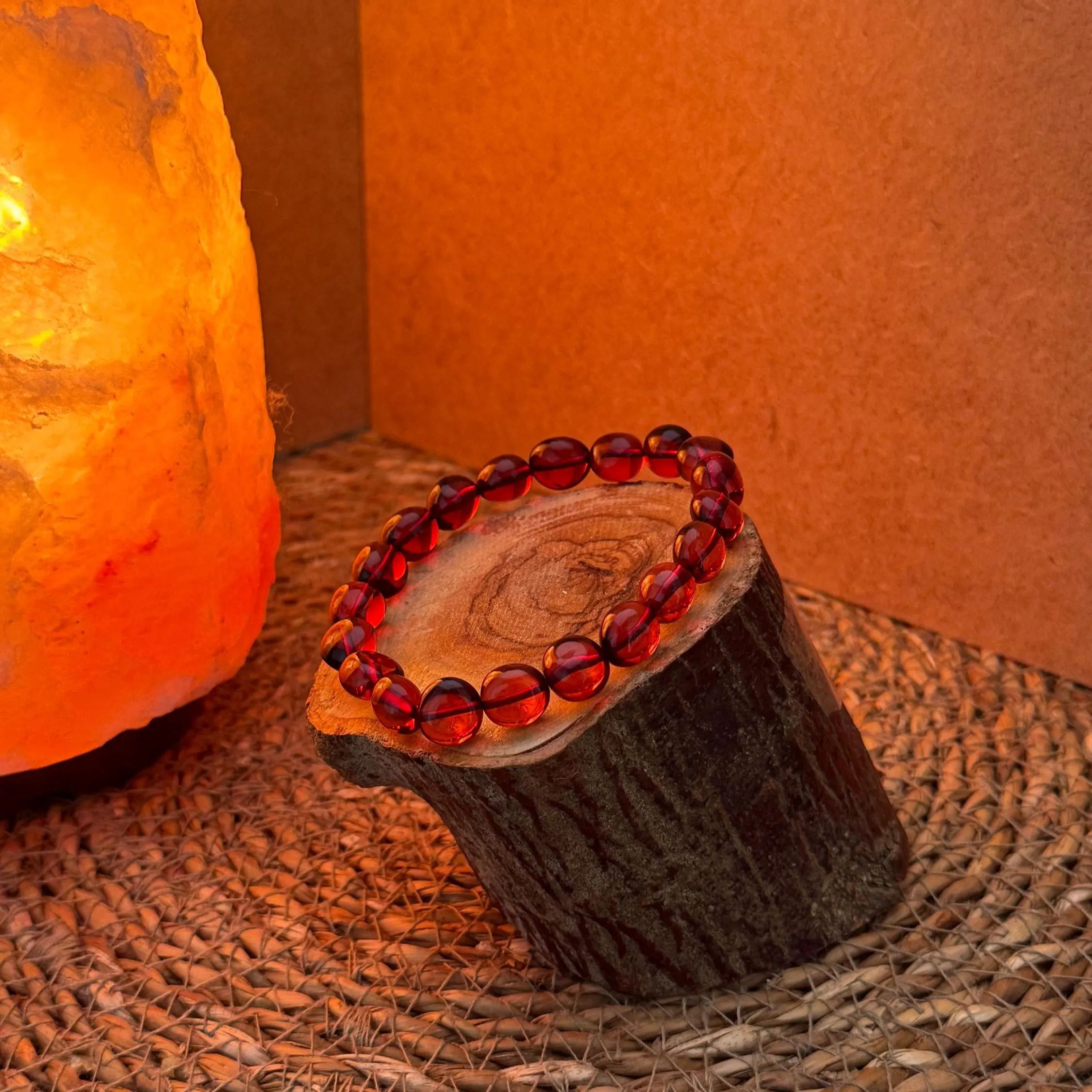 Genuine Unisex Chunky Cherry Amber Bracelet, Natural Baltic Beads, Stress Relief & Balance Jewelry, Large Cognac Polished Stones - image 5