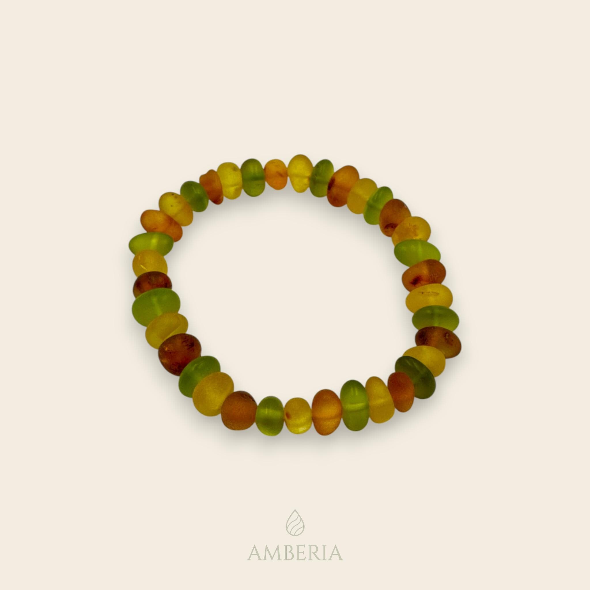 Green Amber Bracelet Matte - Prosperity Abundance Baltic Amber Natural Resin Gift
