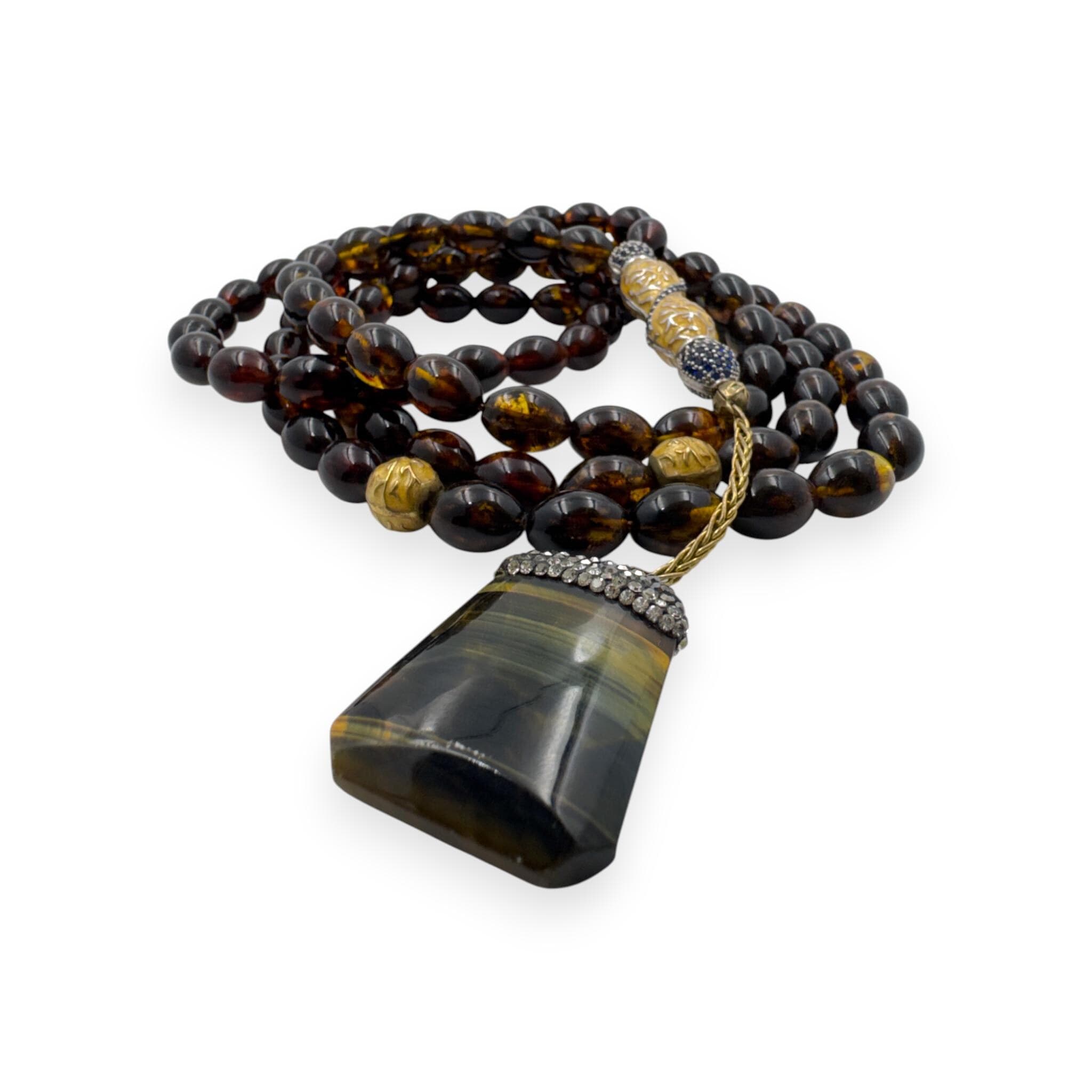 Special Design - Natural Amber 99 Beads Misbaha | Handcrafted Islamic Prayer Beads with Tassel, Baltic Amber, Fossil Beads, Unique Tasbih - image 2