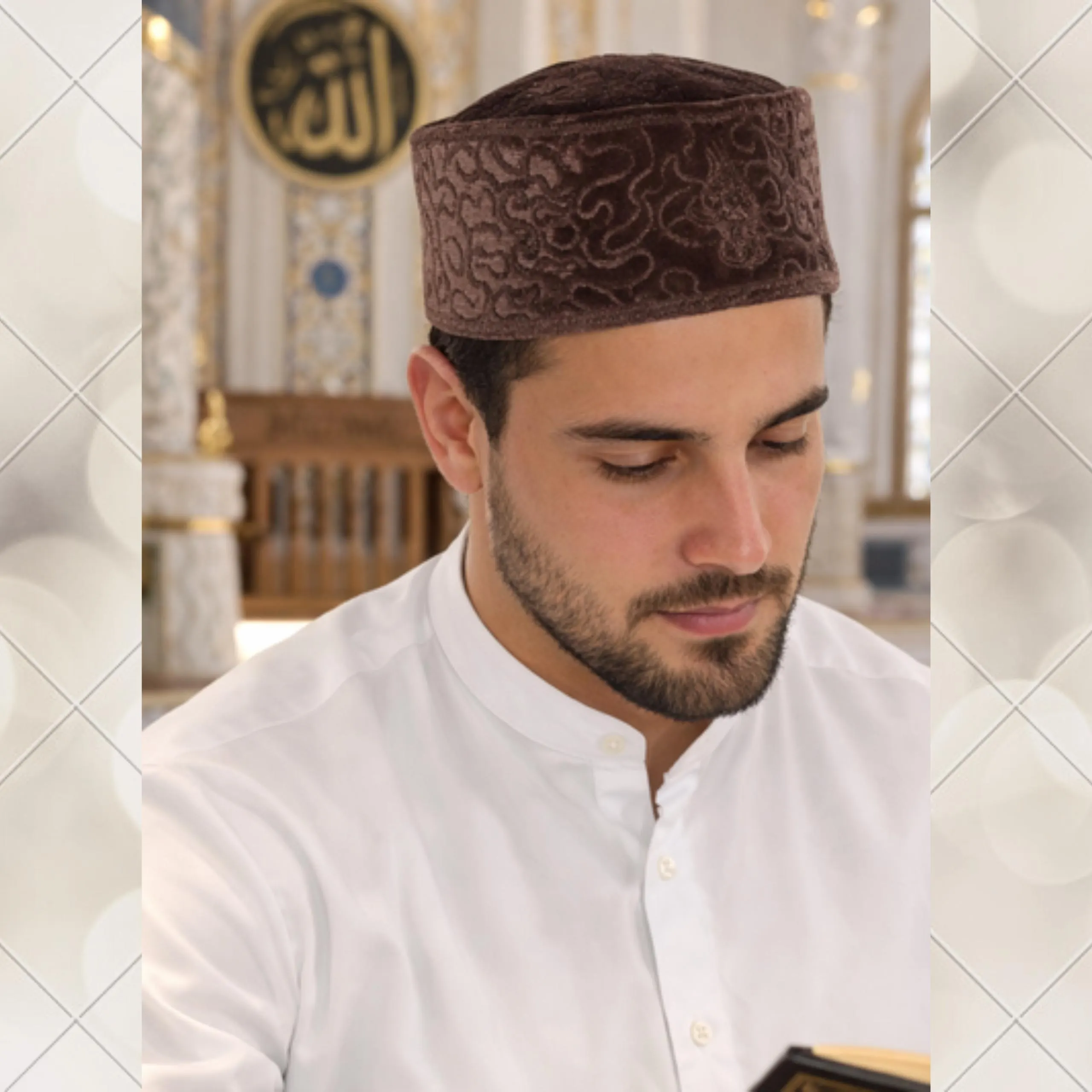 Rifai Style Man Prayer Cap: Muslim Takke, Islamic Kufi Cap, Men Prayer Hat - image 3
