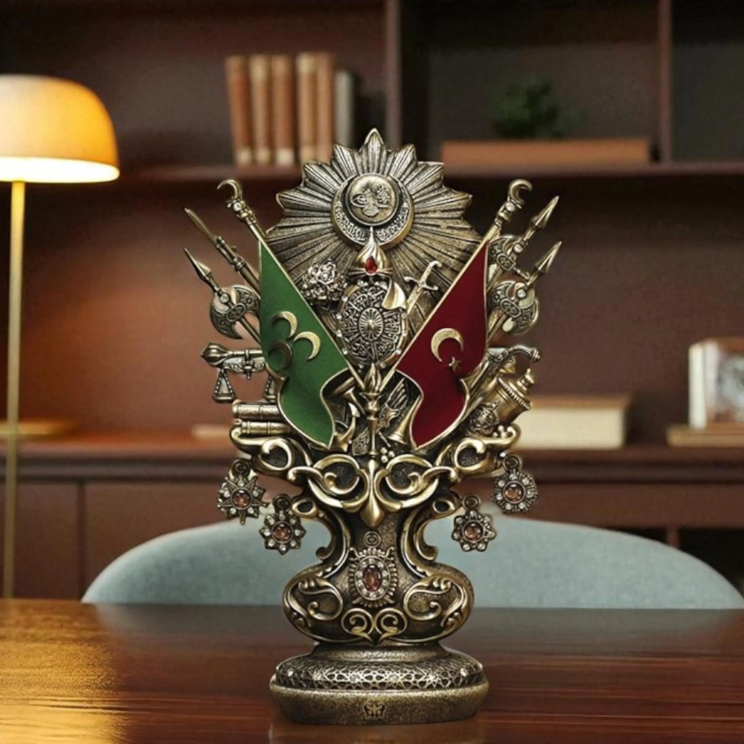 Ottoman Empire Army Statue: Turkish Islamic Home Decor, Coat of Arms Ottoman Tughra Ornament, Cultural Gift