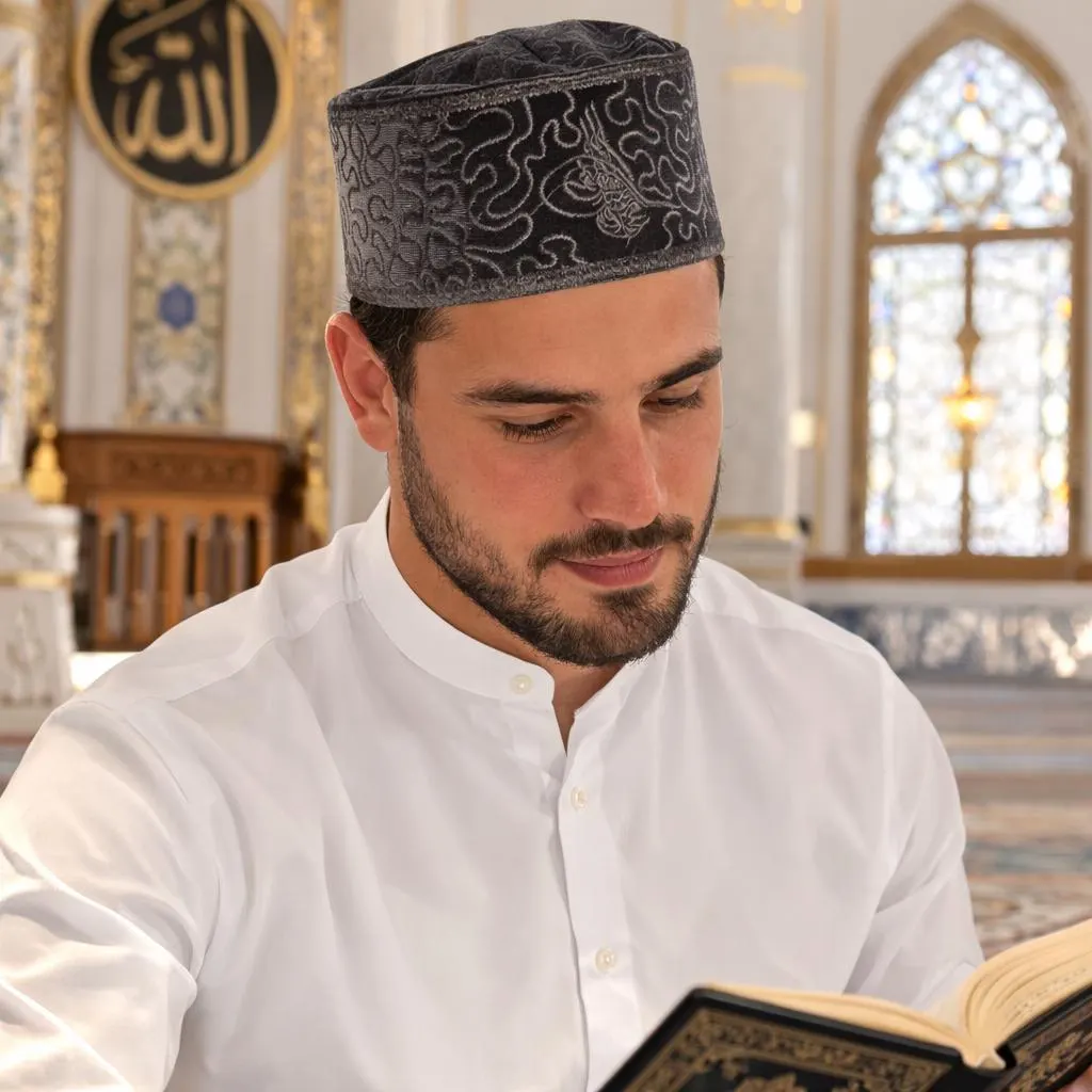 Rifai Style Man Prayer Cap: Muslim Takke, Islamic Kufi Cap, Men Prayer Hat - image 5