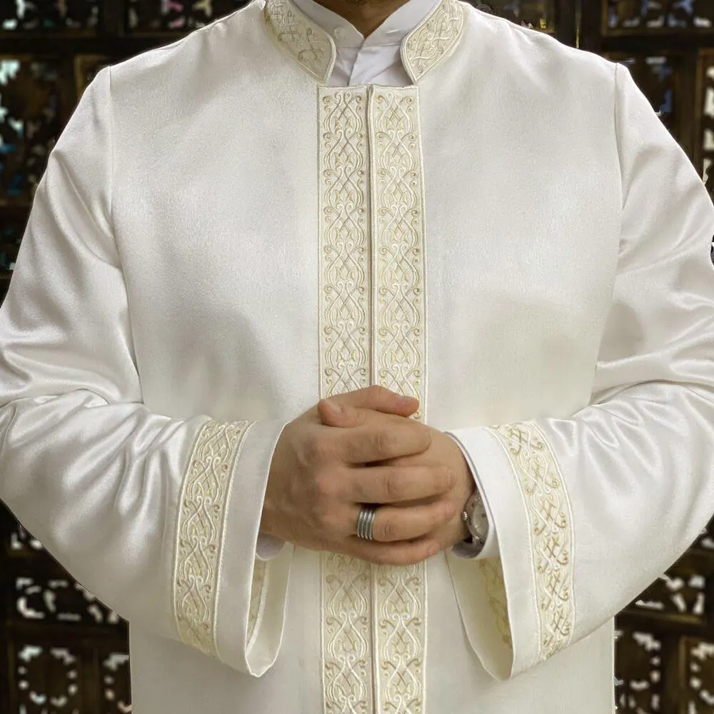 Luxury Muslim Jubba: Islamic Wedding Robe, Long Thobe Jacket for Muslim Men