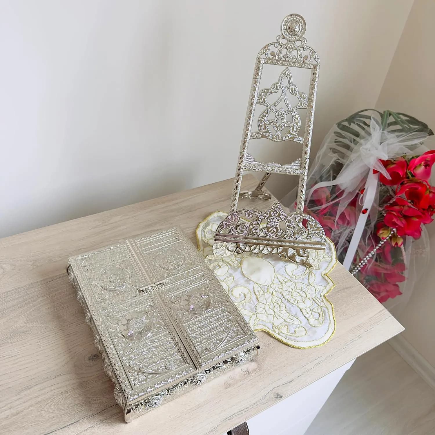 Luxury Metal Quran Box: Islamic Book Storage Box, Muslim Wedding Gift Decor - image 4