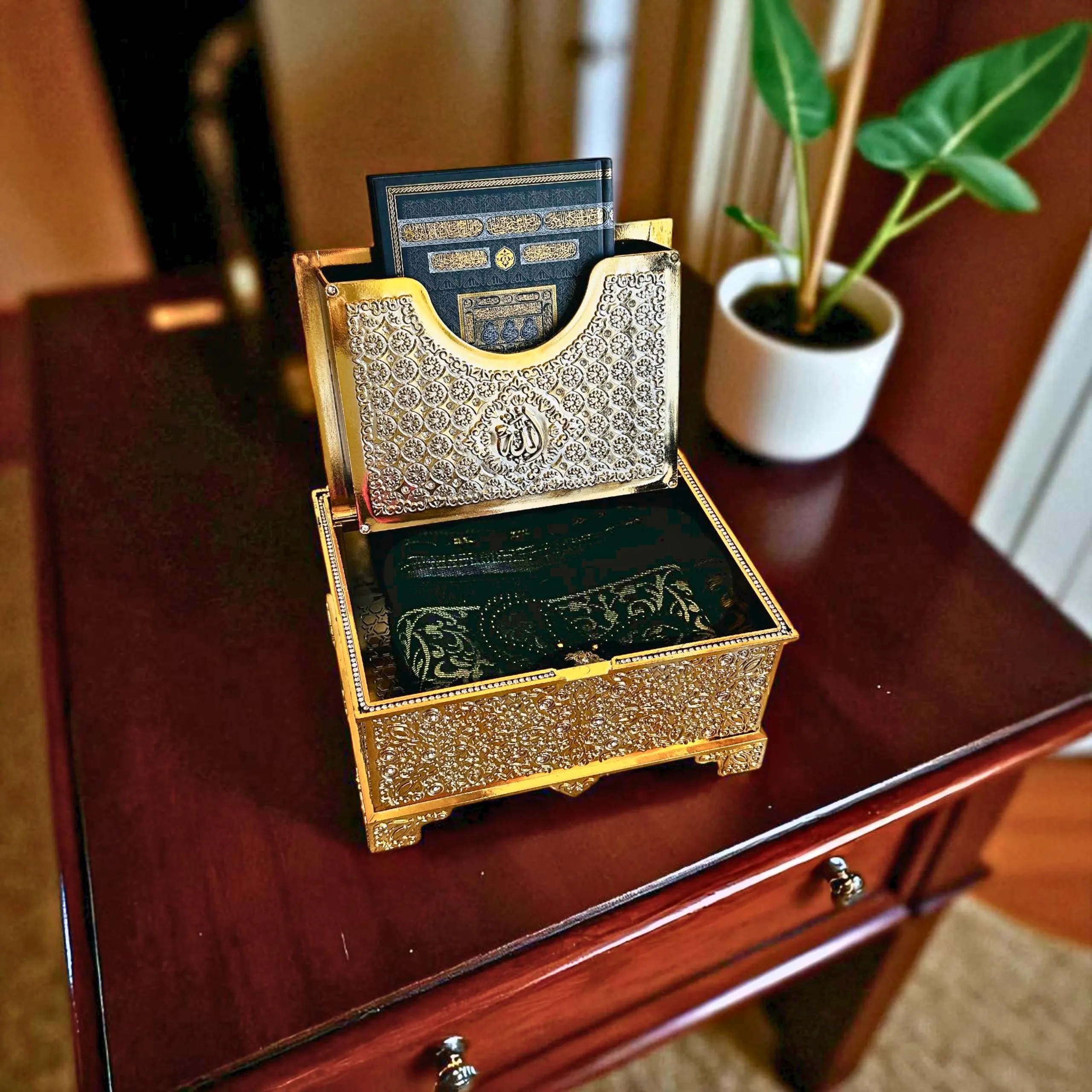 Islamic Gift Set: Muslim Birthday Gift, Islamic Wedding Gift, Mothers Day Gift, Quran Tasbih Prayer Rug Set,