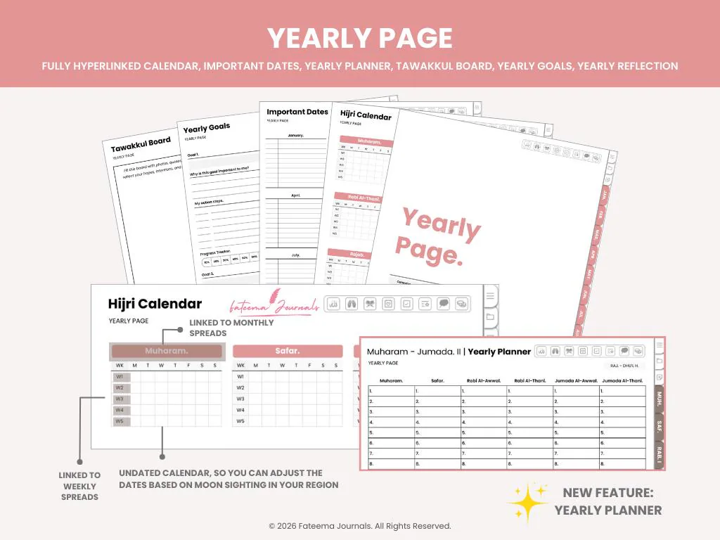 Hijri Digital Muslim Productivity Planner (Semi Undated) | For GoodNotes, Notability, Kilonotes | Muslim Journal | Islamic Planner - image 2