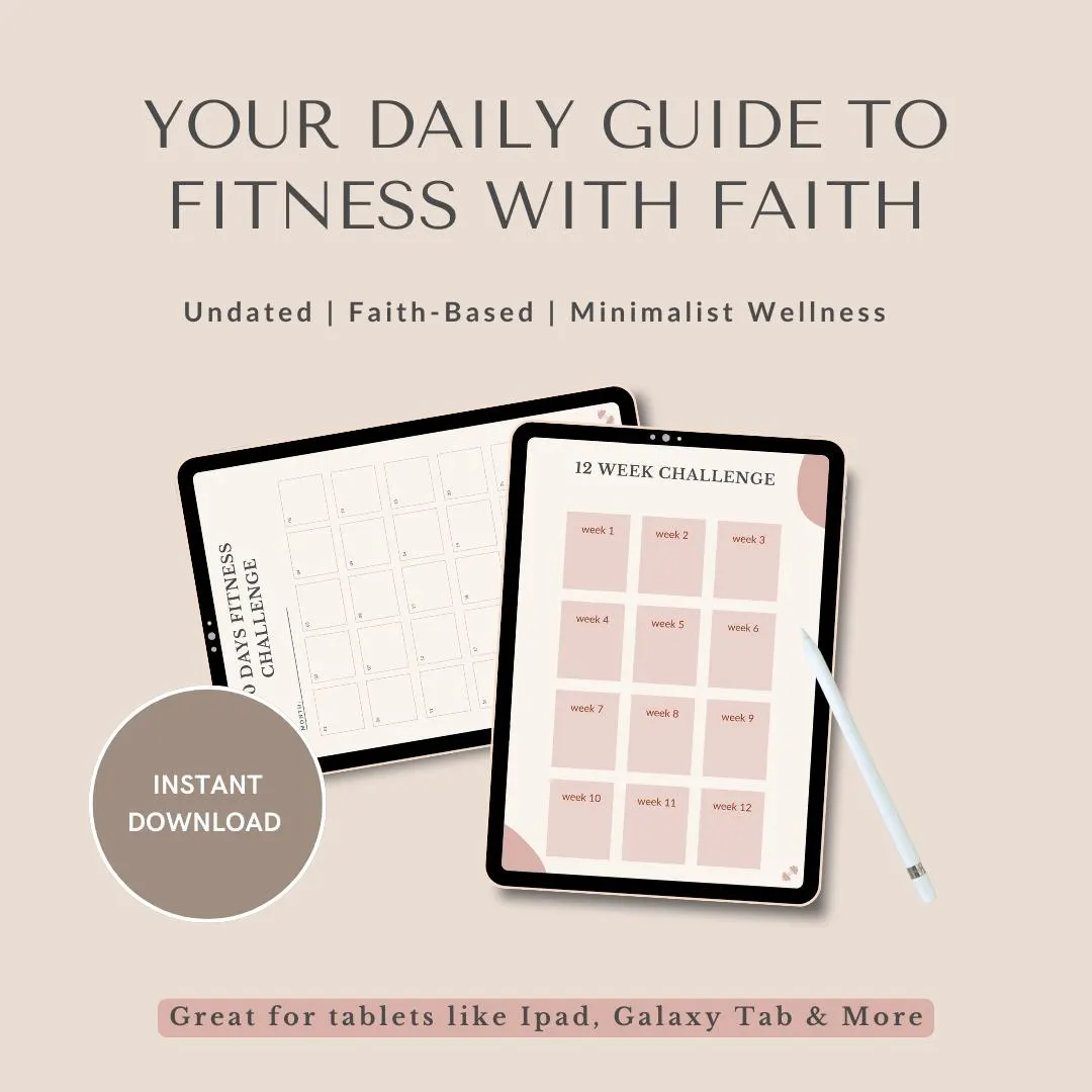 Muslimah Fitness Planner, Islamic Workout Tracker, Wellness Planner, Meal Planner, Habit and Health Tracker PDF - image 2