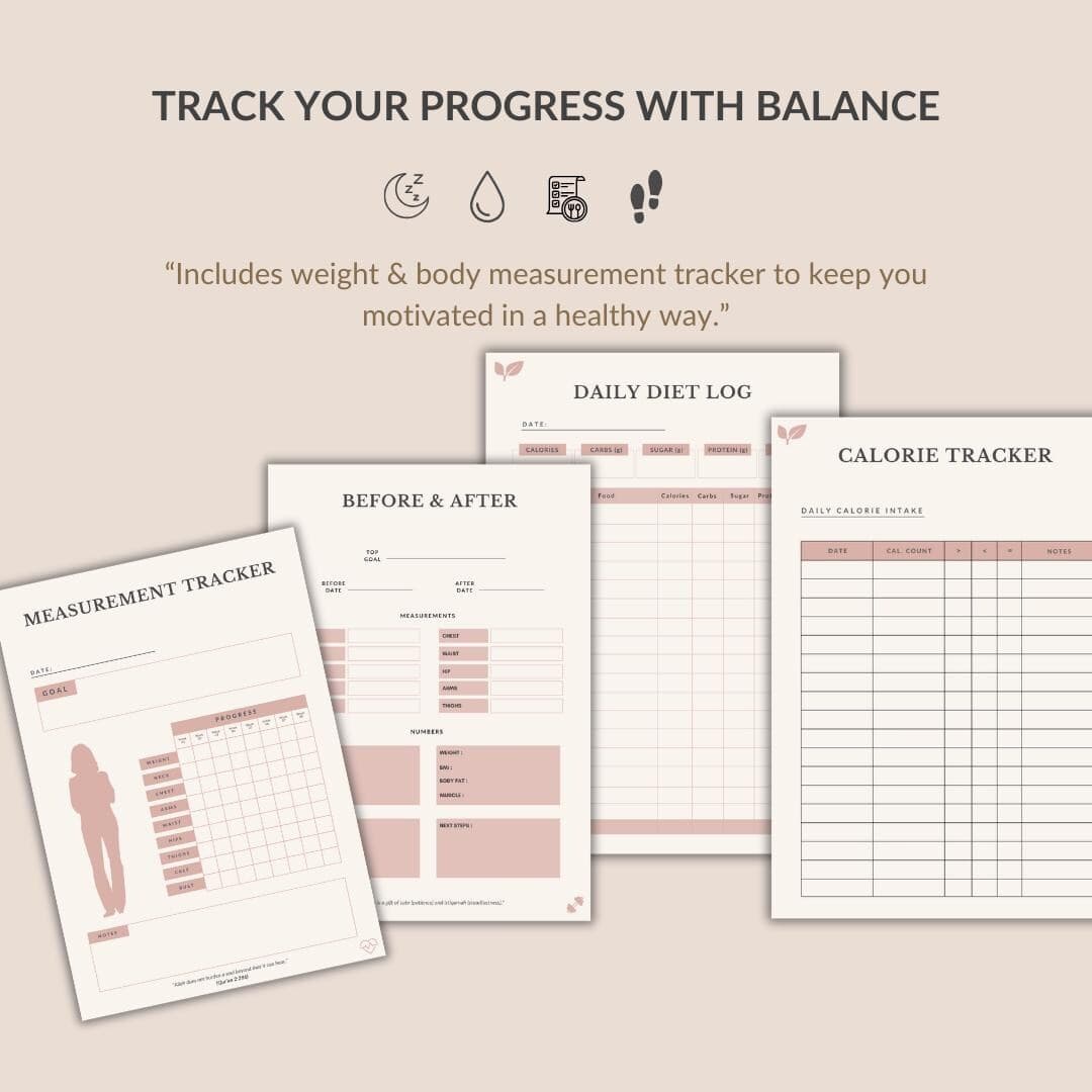 Muslimah Fitness Planner, Islamic Workout Tracker, Wellness Planner, Meal Planner, Habit and Health Tracker PDF - image 4