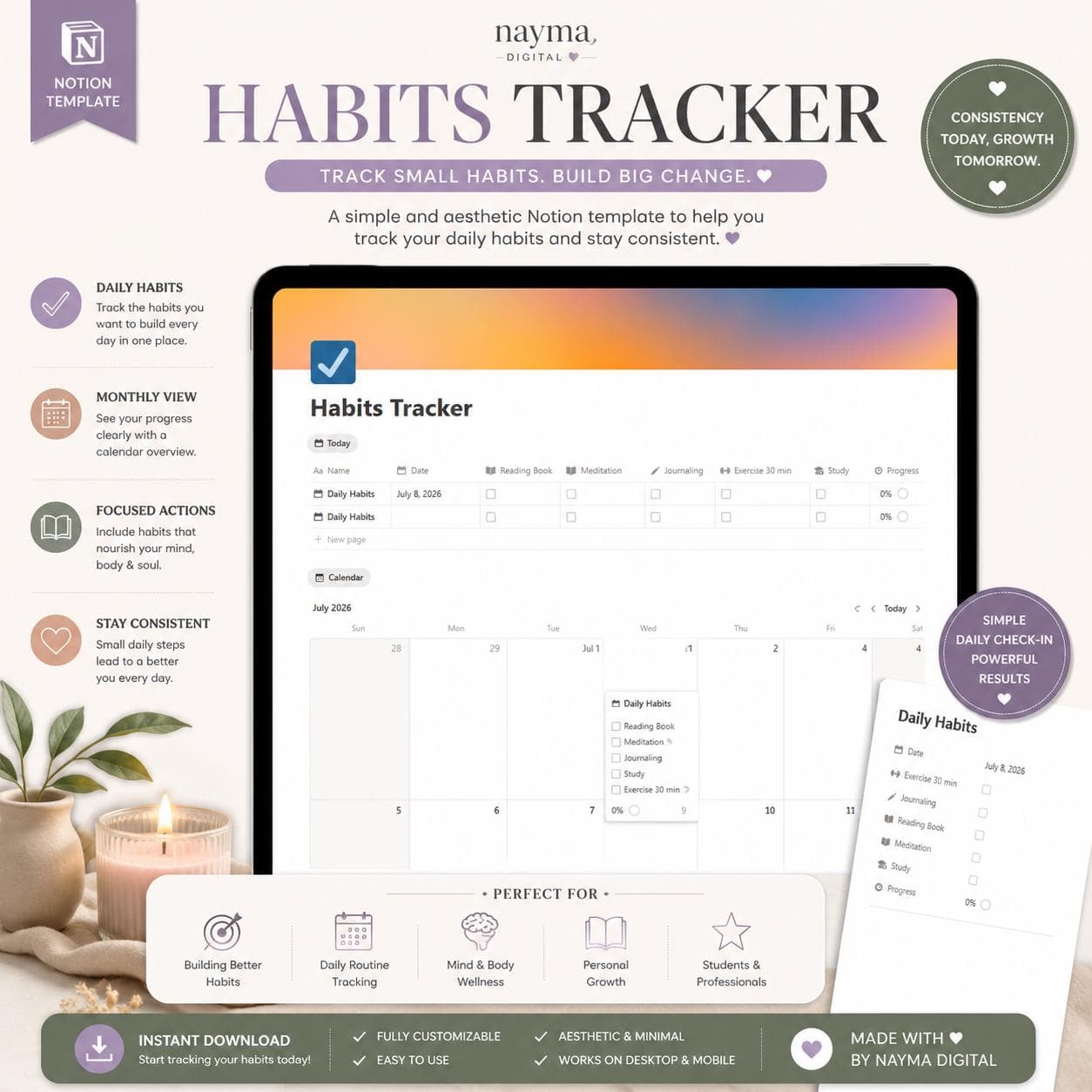 Notion Productivity Kit, Life Planner Template, Habit Tracker, Finance Tracker, Second Brain, Personal Growth Planner - image 5