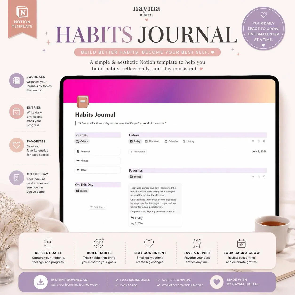 Notion Productivity Kit, Life Planner Template, Habit Tracker, Finance Tracker, Second Brain, Personal Growth Planner - image 4