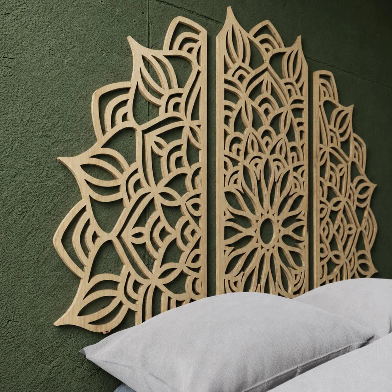 Mandala King Bed, Boho Headboard, King Headboard Wood, Headboard Panels, Bed Wall Panel, Above Bed Wall Art, Mandala Wood Art, Bed Headboard
