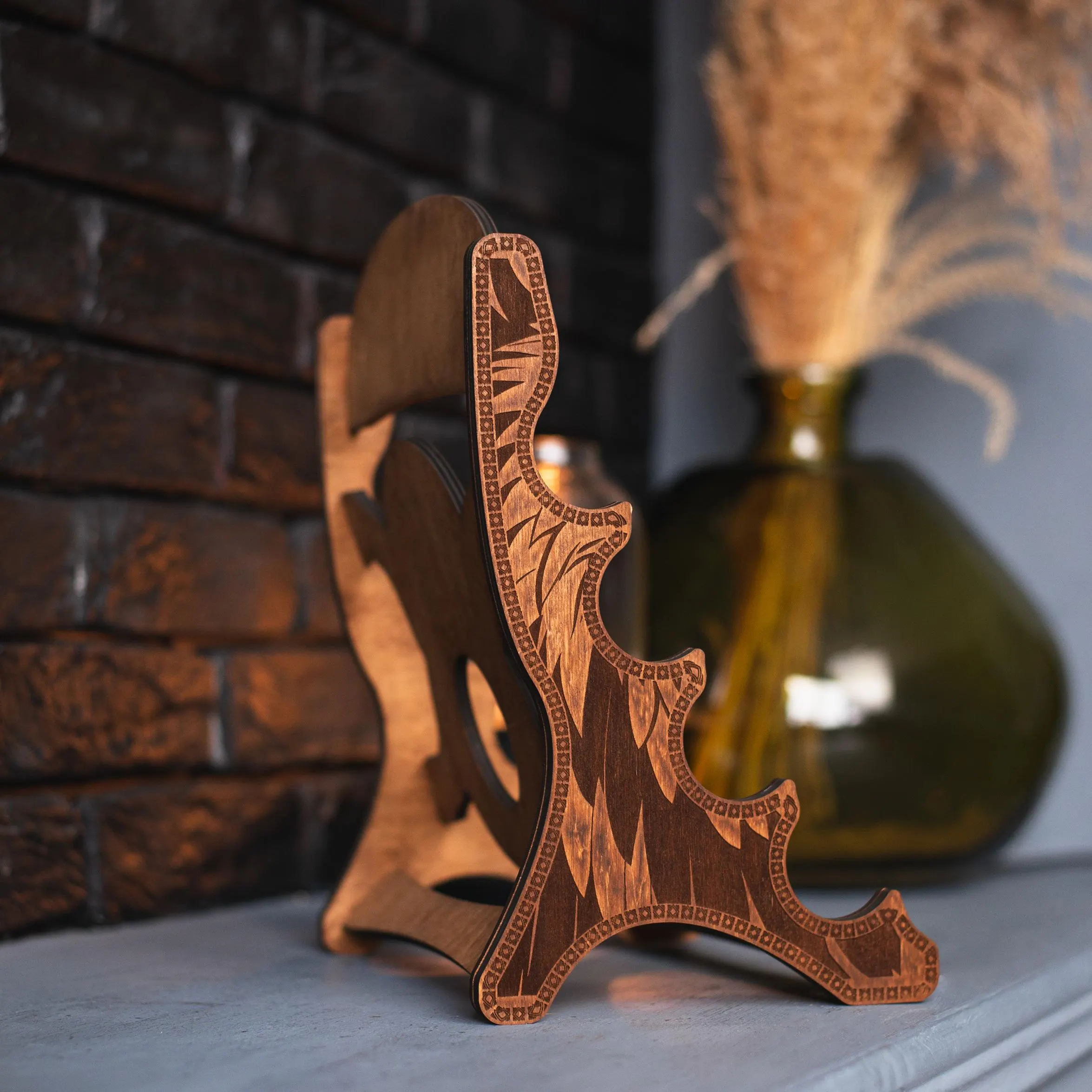 Wooden flute stand, Flute display stand, Native flute holder, Flute organizer, Whistle flute rack, Flute player gift, Flute lover gift - image 4