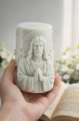 Jesus Candle | Christian Home Decor | Prayer Candle | Religious Gift | Handmade Faith Candle - image 4