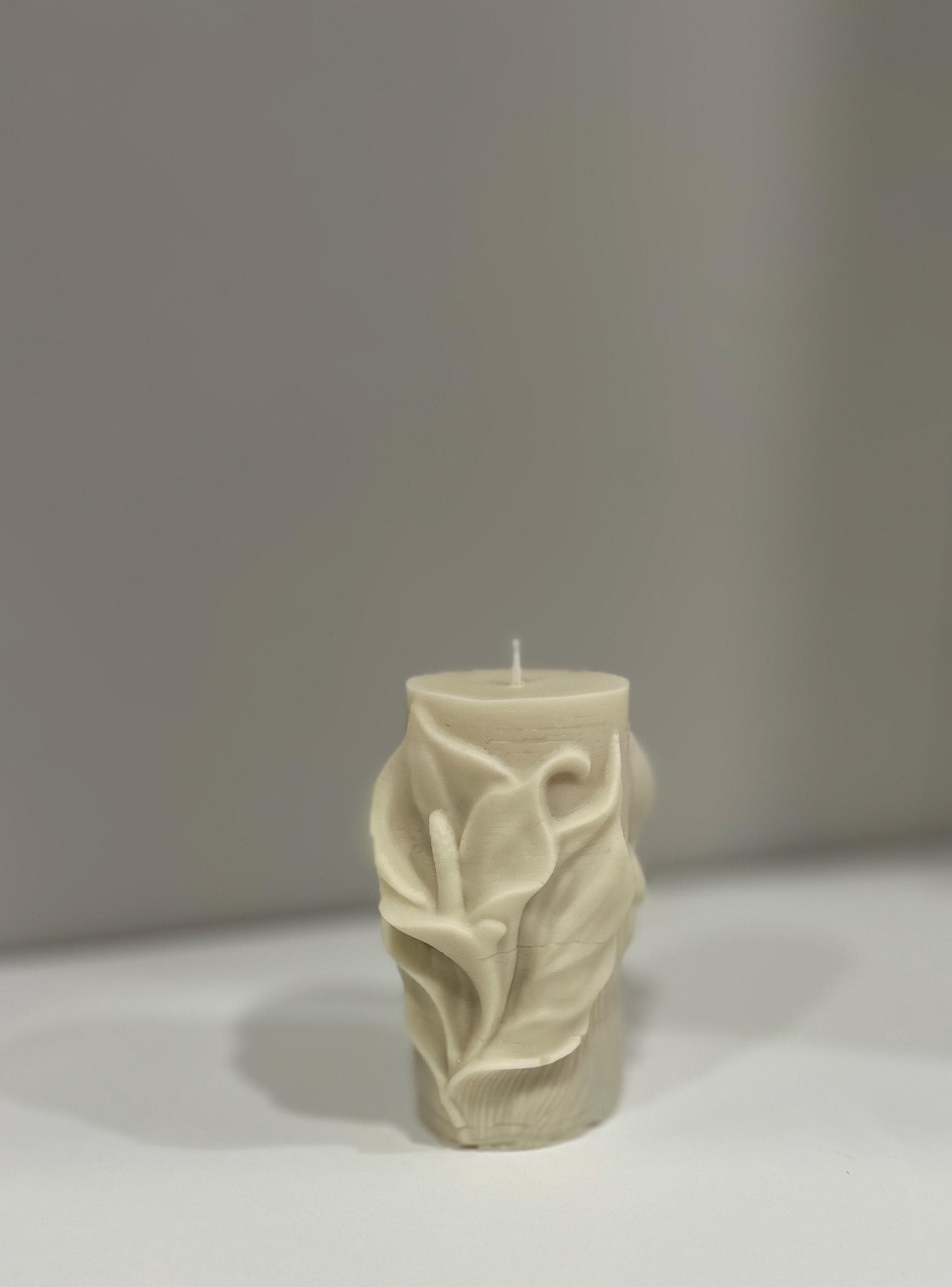 Flower Pillar Candle | Handmade Soy Wax | Floral Decor | Modern Aesthetic Home Gift - image 5