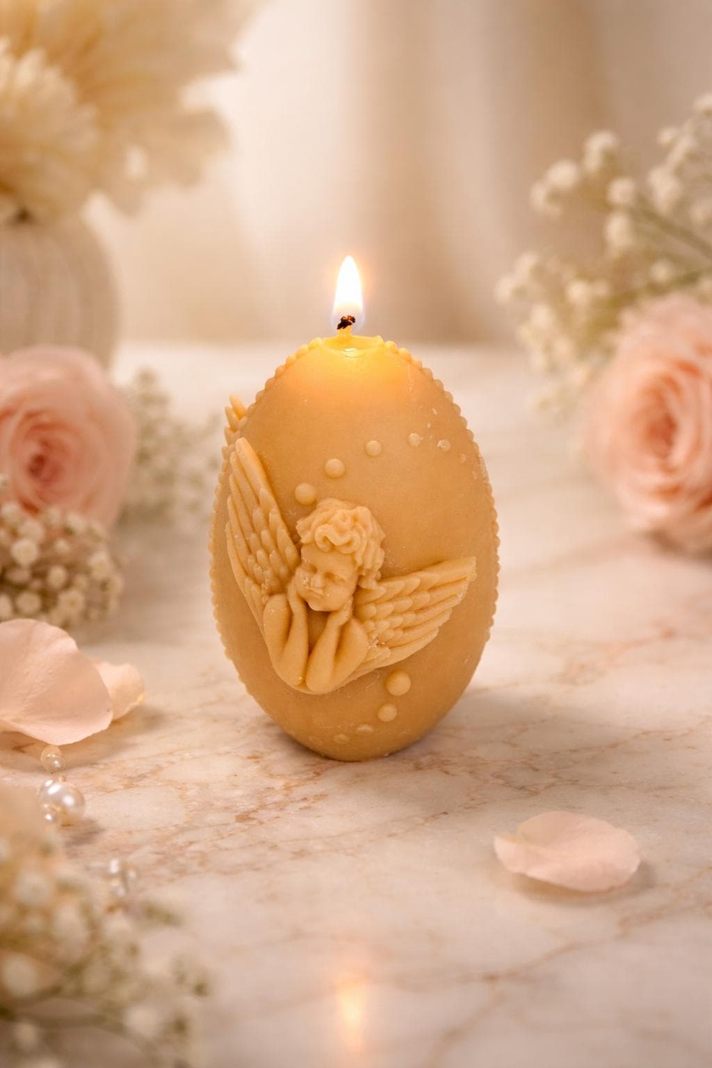 Egg Candle | Easter Religious Gift | Christian Decor | Baptism Gift | Prayer Candle