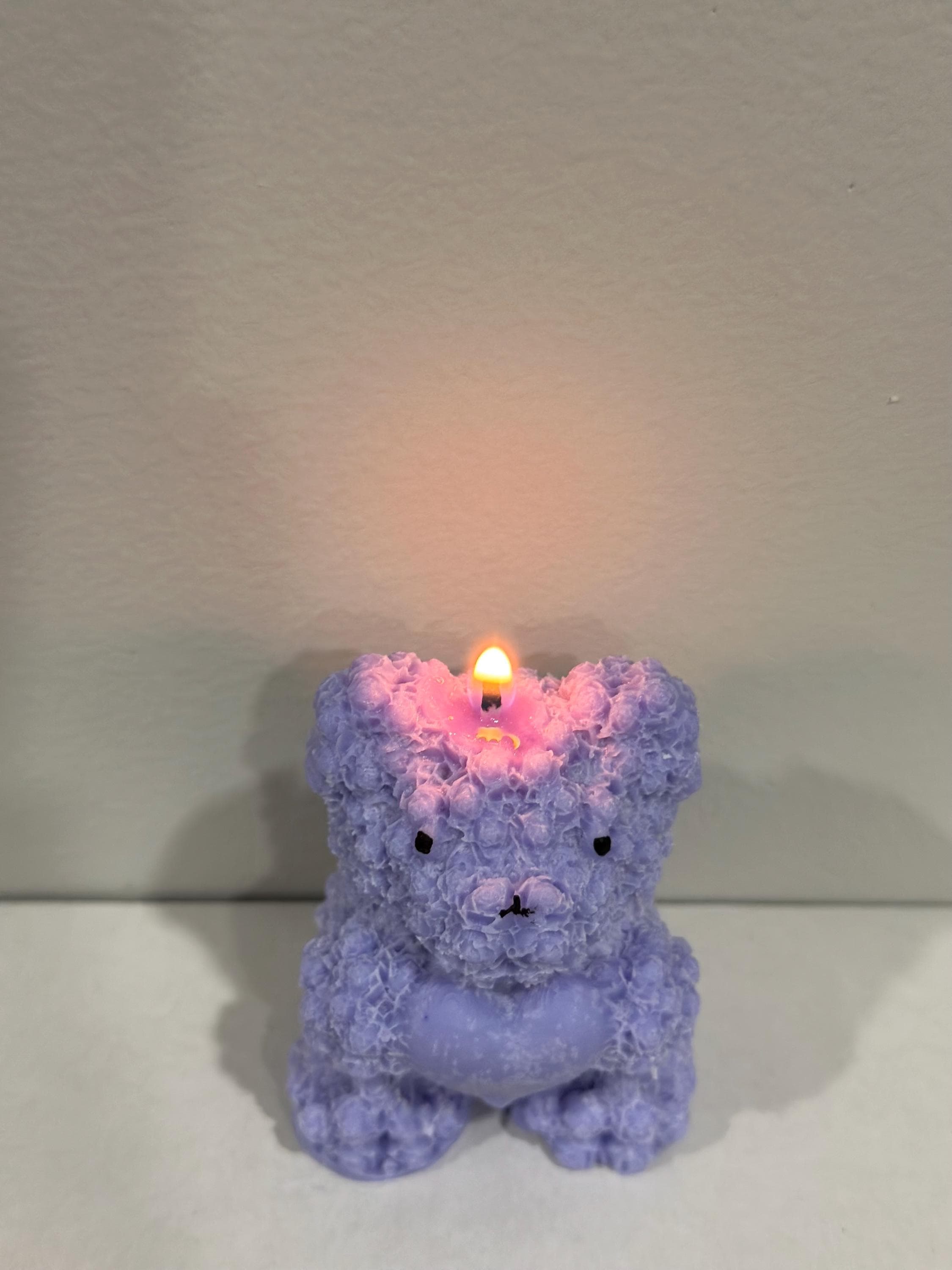 Bear Candle with Heart – Soy Wax Gift, Cute Teddy Candle, Birthday Gift, Baby Shower Decor - image 4