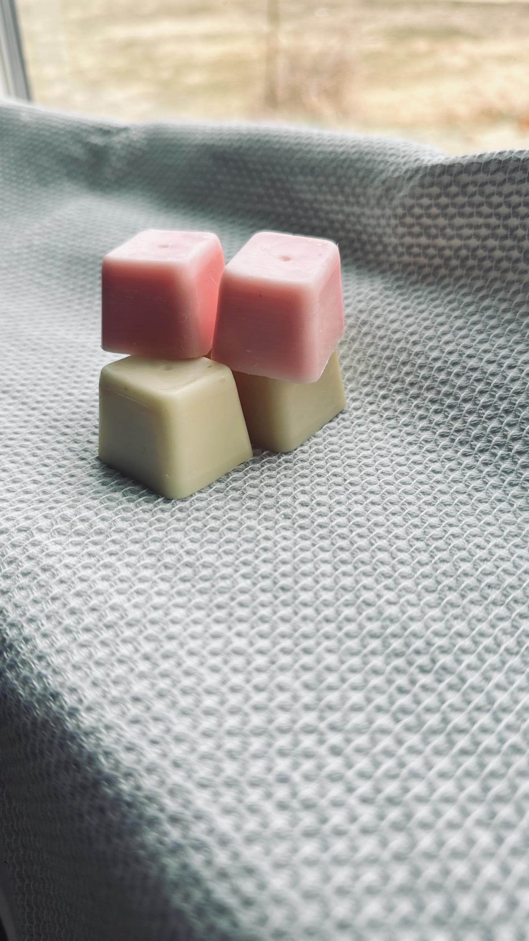 Soy Cube Candles Set – Blush & Ivory Aesthetic Gift, Handmade Home Decor , Valentine Gift - image 4