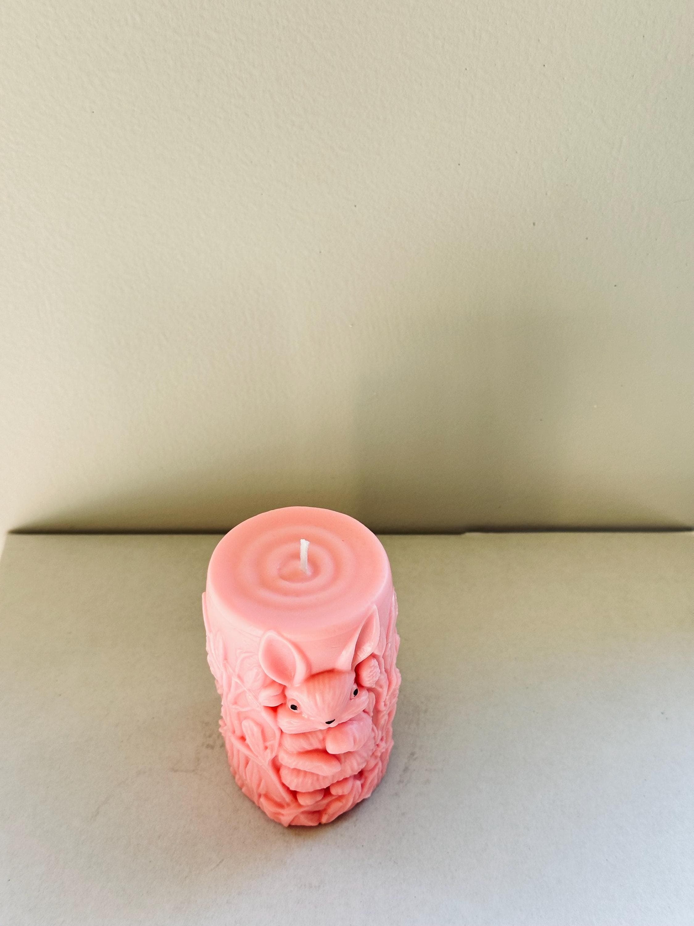 Bunny Candle | Easter Soy Wax Candle | Baby Shower Gift | Handmade Animal Candle | Pink Aesthetic Deco - image 5