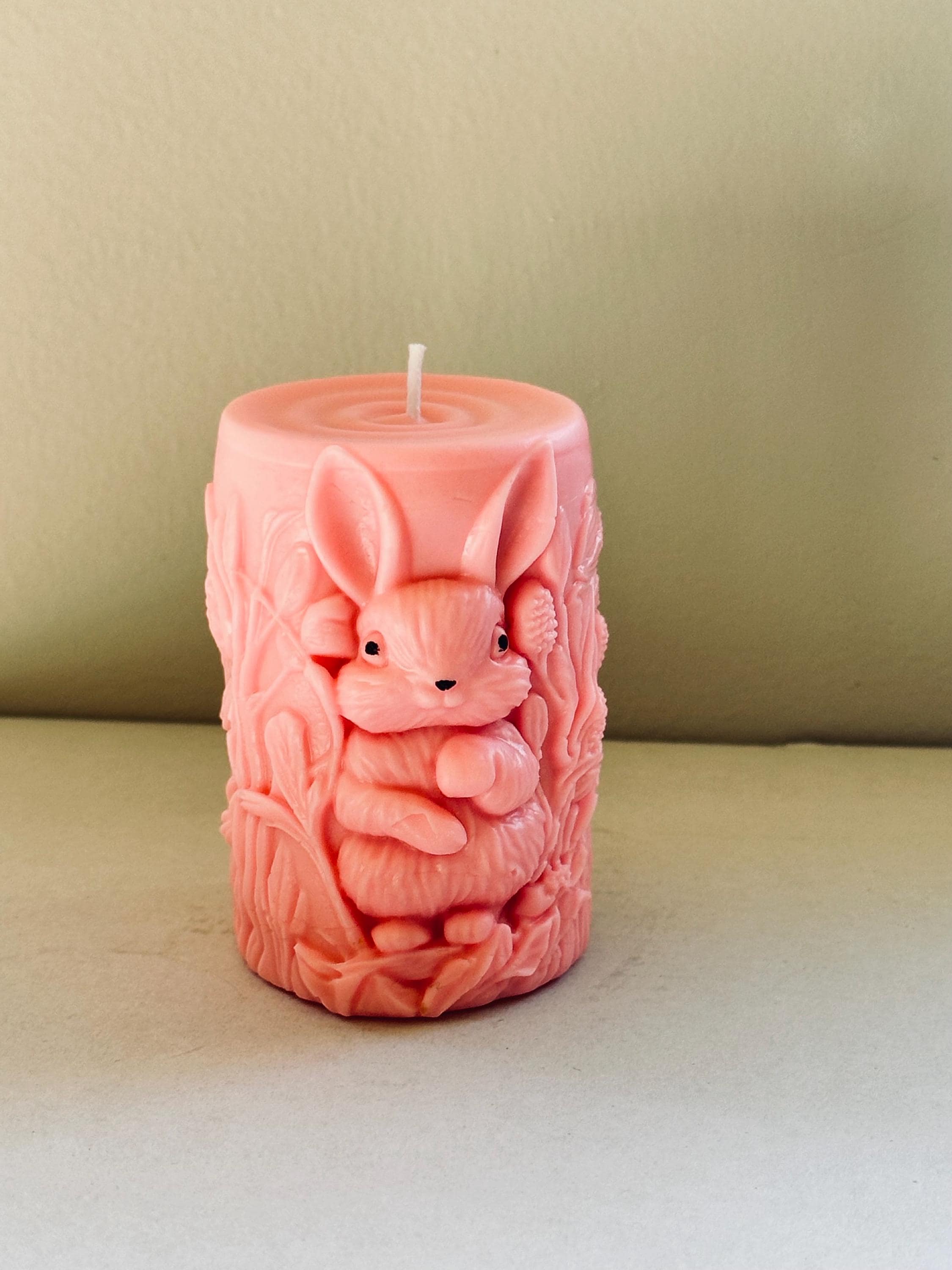 Bunny Candle | Easter Soy Wax Candle | Baby Shower Gift | Handmade Animal Candle | Pink Aesthetic Deco - image 4