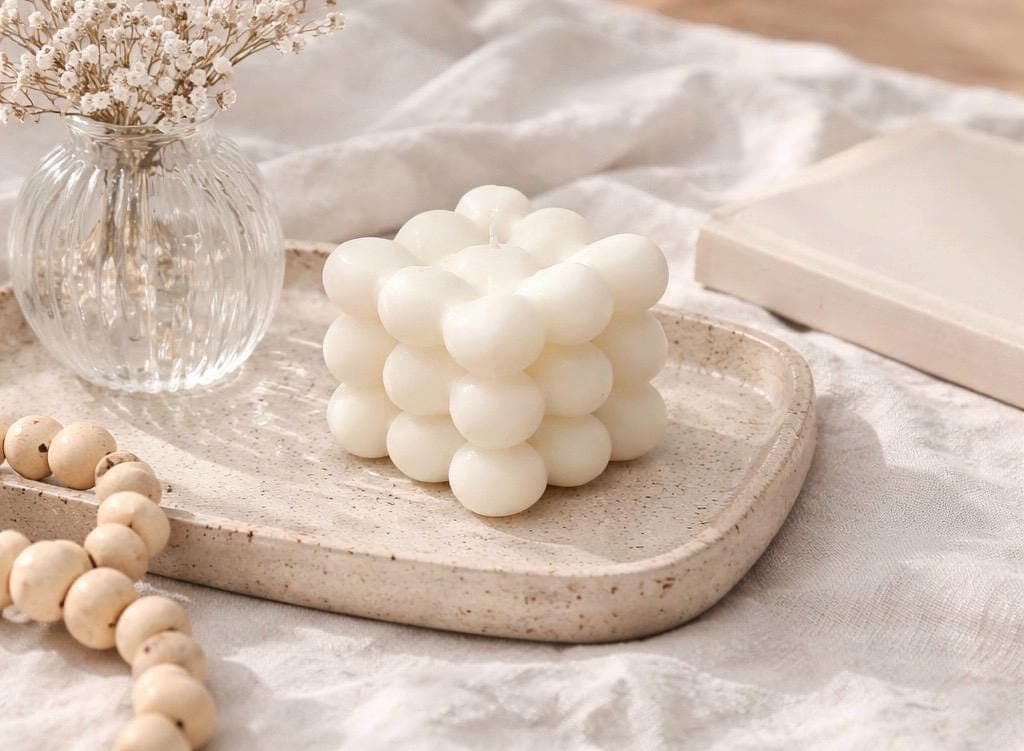 Minimalist Bubble Candle | Cube Soy Candle | Aesthetic Home Decor | Gift for Her