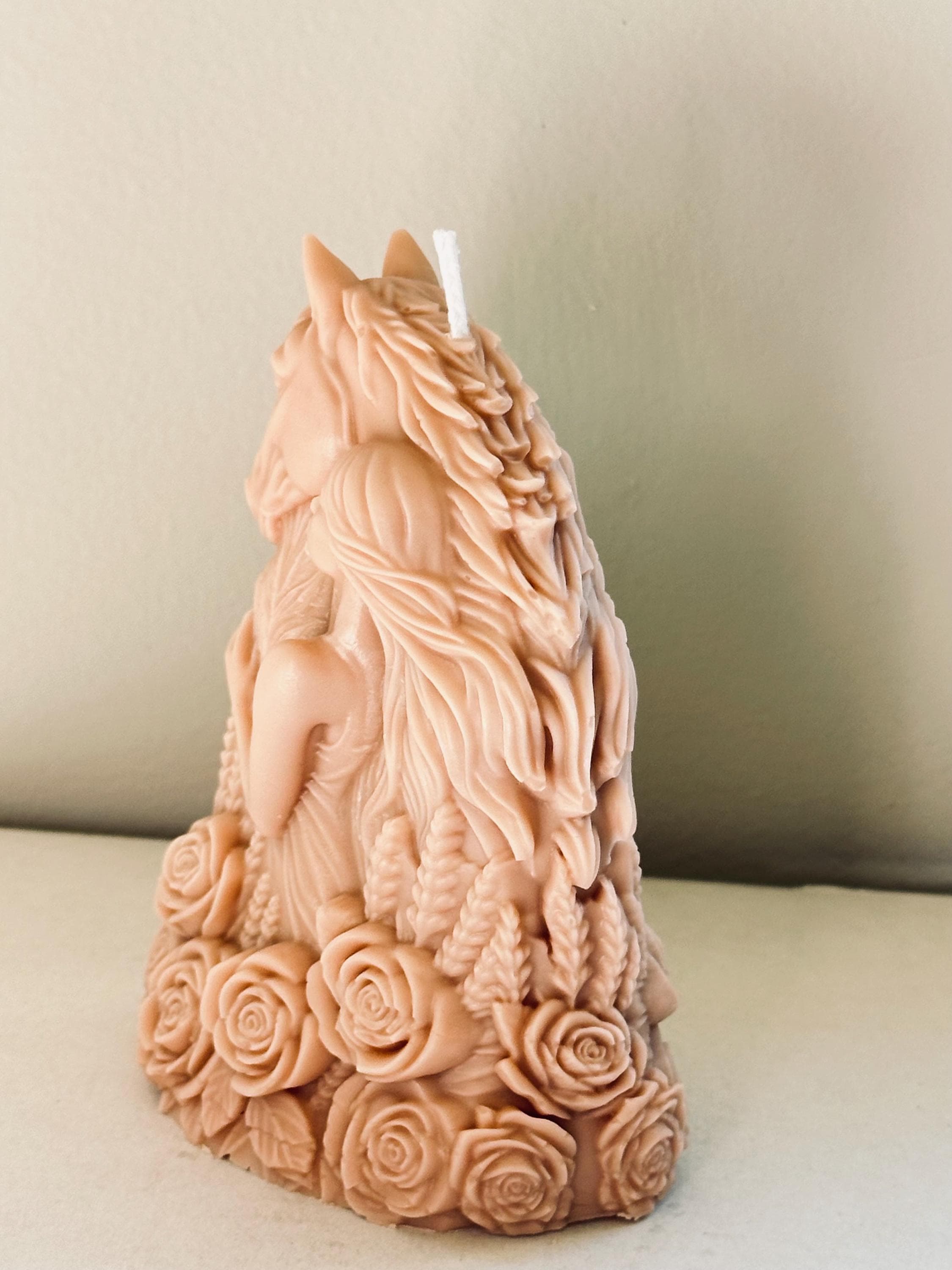 Horse Candle Horse & Woman Sculpture Candle | Romantic Floral Soy Wax Candle | Luxury Handmade Decor Gift - image 5
