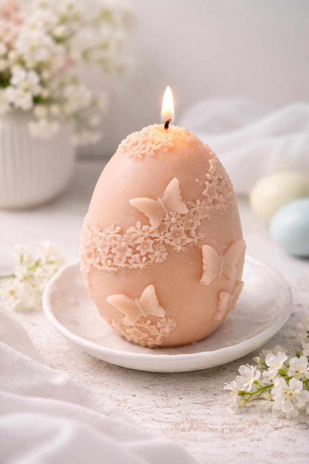 Easter Egg Candle | Floral Soy Candle | Spring Decor | Handmade Gift | Easter Decor | Bunny Candle